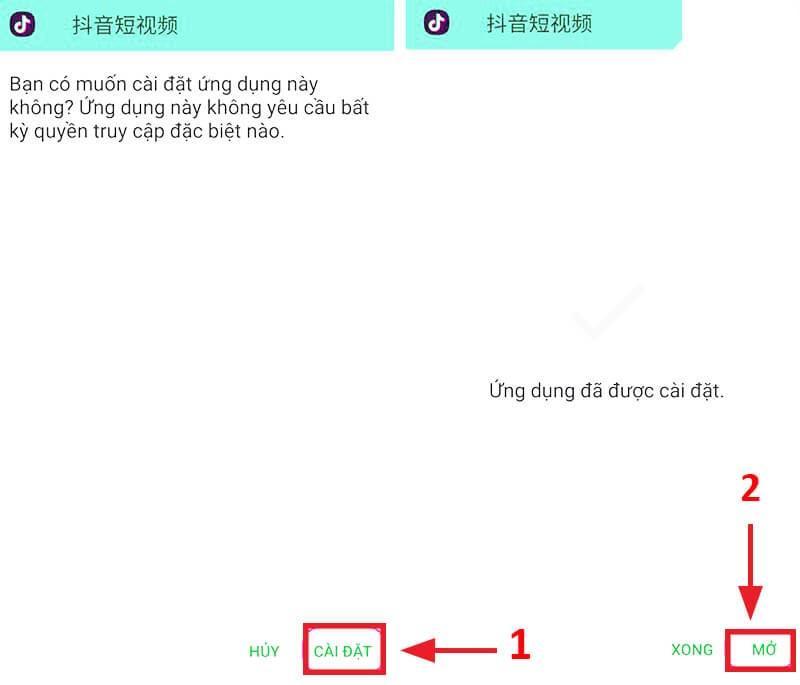 Tiến hành cài app Douyin18 rồi mở ra